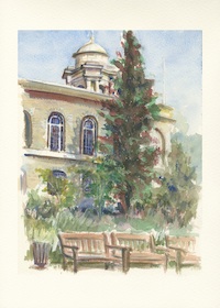 Watercolour of St John's Wood Gardens, London